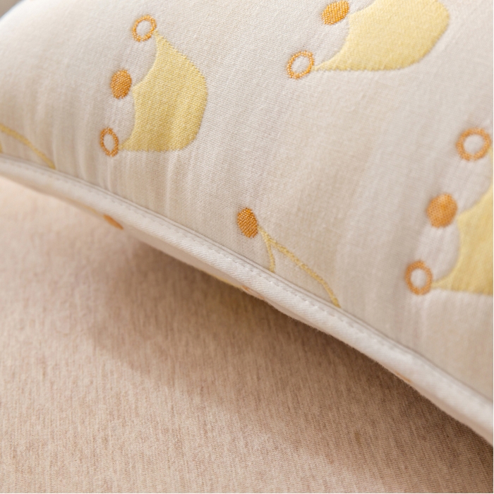 91家纺网 家纺一手货源 找家纺 2023全棉卡通六层纱布儿童枕套-朴尔 皇冠金-纱布枕套