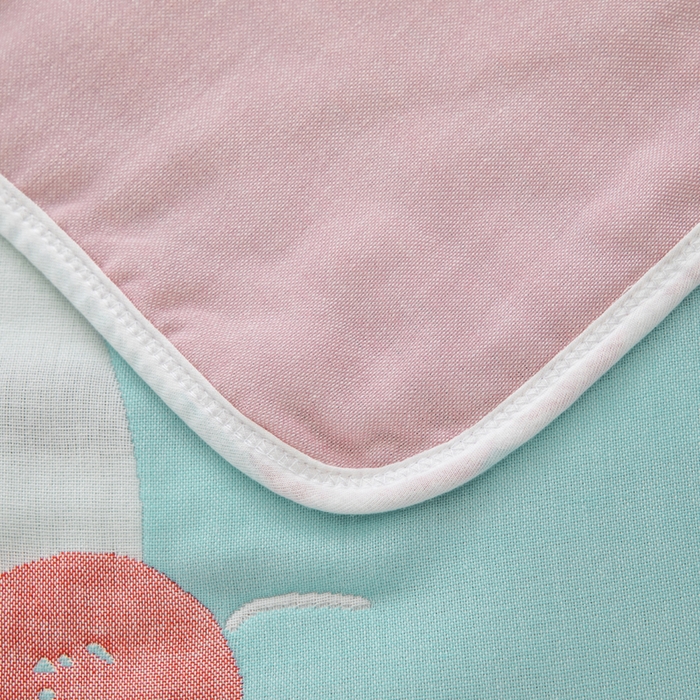 91家纺网 家纺一手货源 找家纺 朴尔家纺-毛巾被 2023新款六层纱布儿童毛巾被-朴尔 机灵兔浅蓝