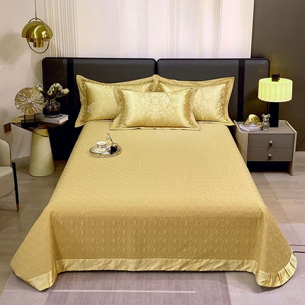 小时代家纺 2023新款纯棉贡缎提花夹棉单床盖 芭莎之旅