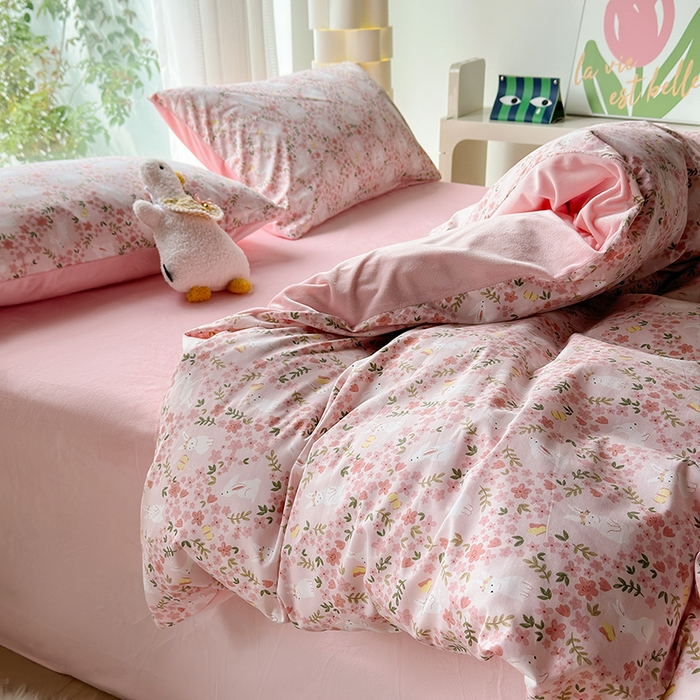 91家纺网 家纺一手货源 找家纺 怡家居 2023新款秋冬亲肤舒适棉加绒四件套 恋语