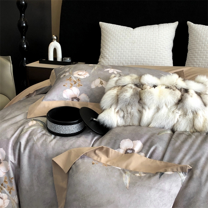 91家纺网 家纺一手货源 找家纺 涞澳 2023新款全棉磨绒印花四件套 婉晴