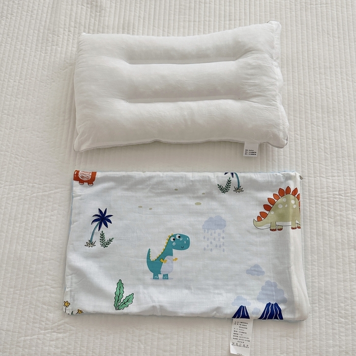 91家纺网 家纺一手货源 找家纺 BOSS 2024新款婴幼儿可拆卸-全棉26度有氧双层纱豆豆枕 恐龙世纪 全棉双层纱豆豆枕 30*50cm