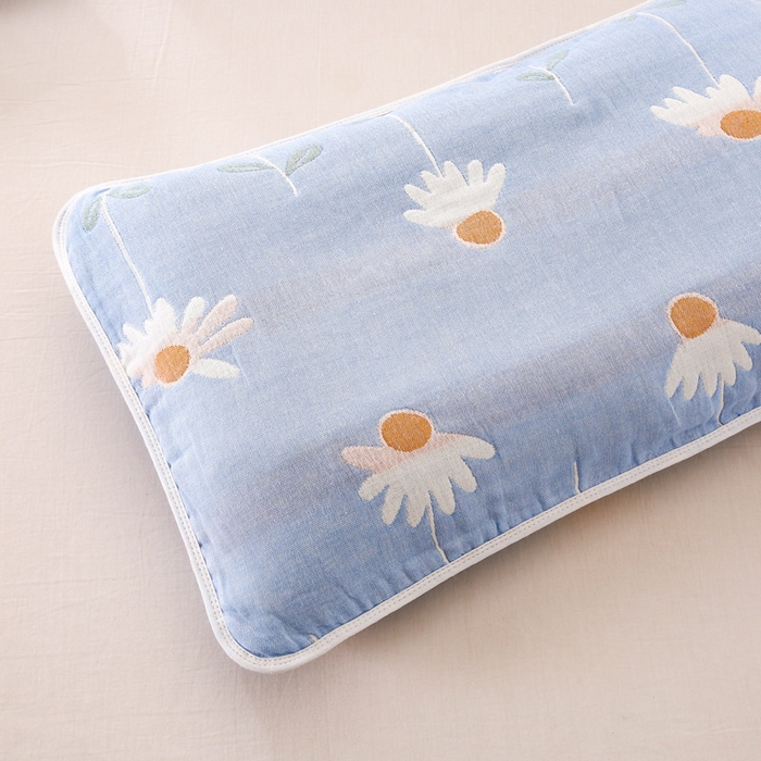 91家纺网 家纺一手货源 找家纺 朴尔家纺-毛巾被 2023年全棉卡通六层纱布儿童枕套 一米阳光兰