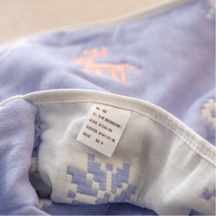 91家纺网 家纺一手货源 找家纺 2023全棉卡通六层纱布儿童枕套-朴尔 吉祥鹿-纱布枕套