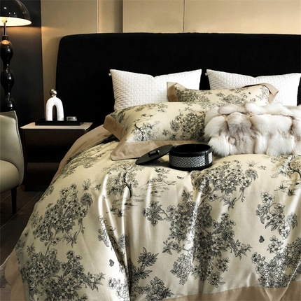 涞澳 2023新款全棉磨绒印花四件套 叶影