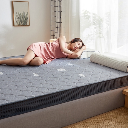 91家纺网 家纺一手货源 找家纺 锦丝钰床垫 2023乳胶记忆海绵床垫 立体小牛灰色