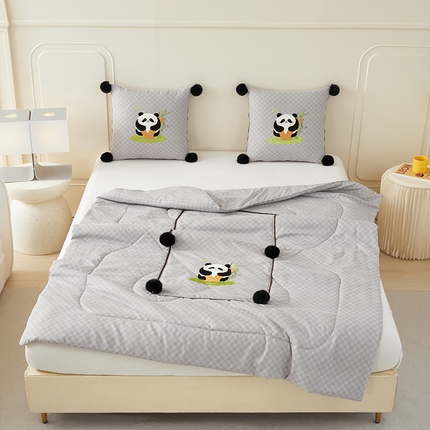 91家纺网 家纺一手货源 找家纺 （总）素玖抱枕被 2023新款抱枕被-熊猫款