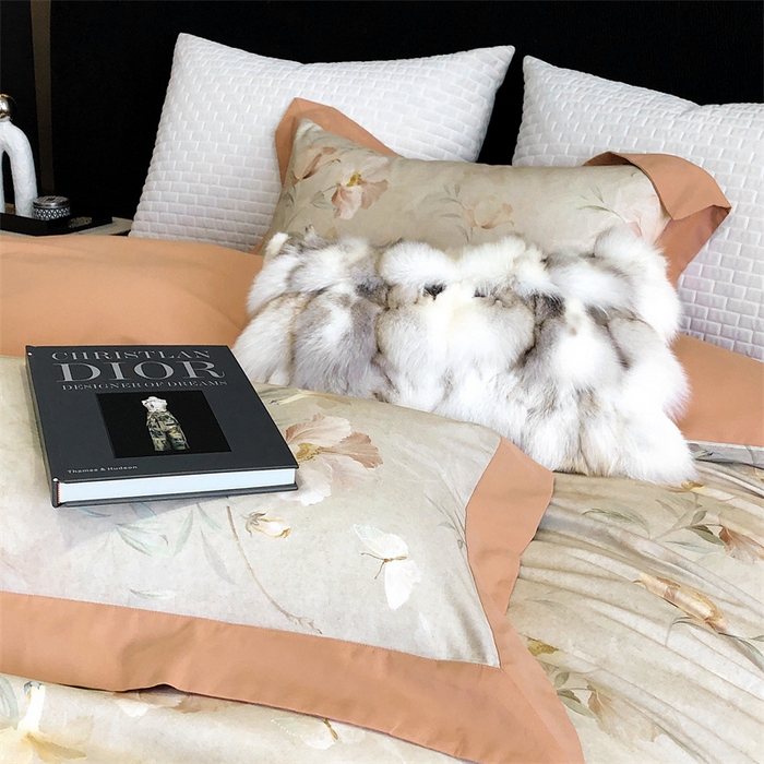 91家纺网 家纺一手货源 找家纺 涞澳 2023新款全棉磨绒印花四件套 亭雪