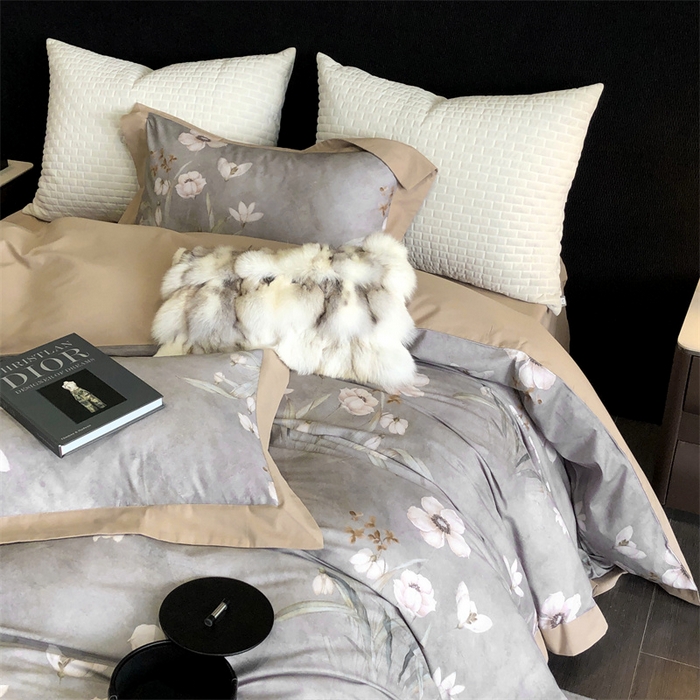 91家纺网 家纺一手货源 找家纺 涞澳 2023新款全棉磨绒印花四件套 婉晴