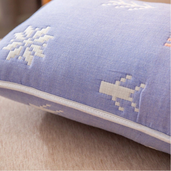 91家纺网 家纺一手货源 找家纺 2023全棉卡通六层纱布儿童枕套-朴尔 吉祥鹿-纱布枕套