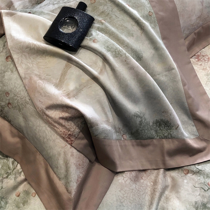 91家纺网 家纺一手货源 找家纺 涞澳  2023新款100支全棉数码印花四件套 花展