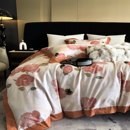 91家纺网 家纺一手货源 找家纺 （总）涞澳 2023新款全棉磨绒印花四件套