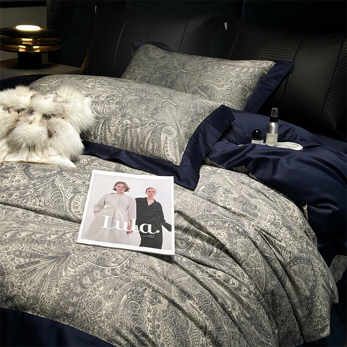 91家纺网 家纺一手货源 找家纺 涞澳  2023新款100支全棉数码印花四件套 凡羽