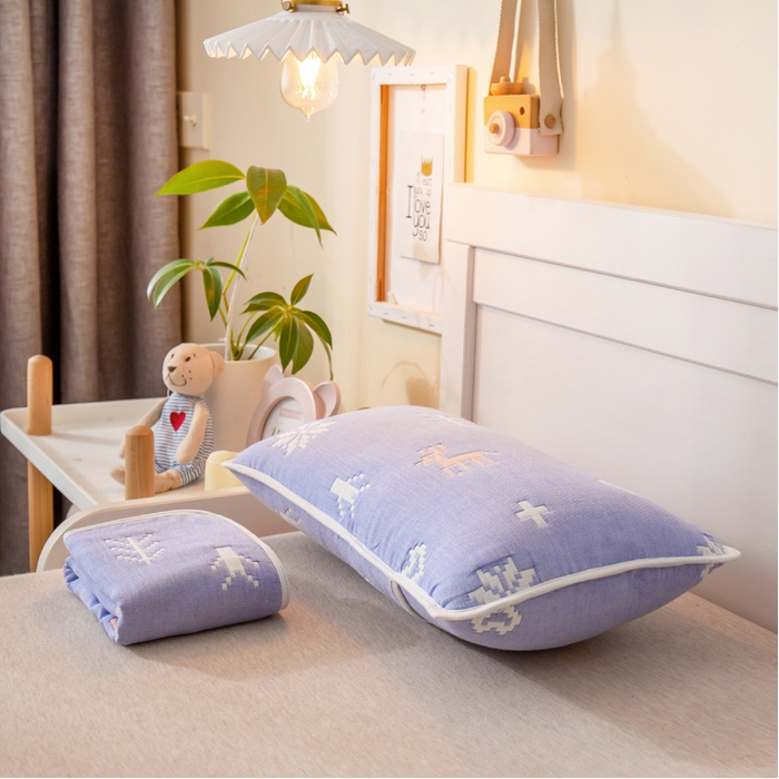 91家纺网 家纺一手货源 找家纺 2023全棉卡通六层纱布儿童枕套-朴尔 吉祥鹿-纱布枕套