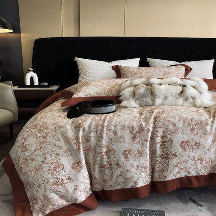 91家纺网 家纺一手货源 找家纺 （总）涞澳 2023新款全棉磨绒印花四件套