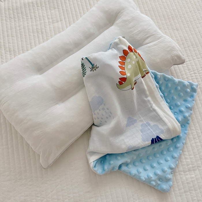 91家纺网 家纺一手货源 找家纺 BOSS 2024新款婴幼儿可拆卸-全棉26度有氧双层纱豆豆枕 恐龙世纪 全棉双层纱豆豆枕 30*50cm