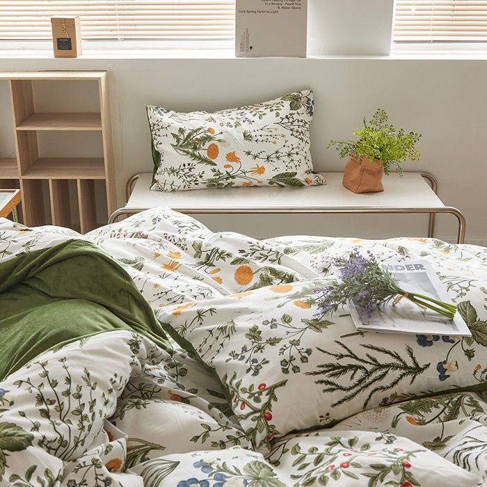 91家纺网 家纺一手货源 找家纺 怡家居 2023新款秋冬亲肤舒适棉加绒四件套 浅香