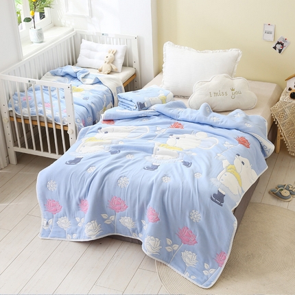 91家纺网 家纺一手货源 找家纺 （总）朴尔家纺-毛巾被 2023年全棉十层纱布加厚儿童盖被毛巾被