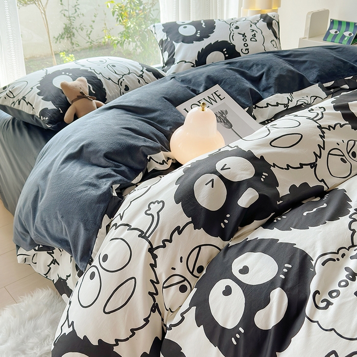 91家纺网 家纺一手货源 找家纺 怡家居 2023新款秋冬亲肤舒适棉加绒四件套 萌宠