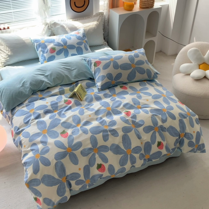 91家纺网 家纺一手货源 找家纺 怡家居 2023新款秋冬亲肤舒适棉加绒四件套 小美好