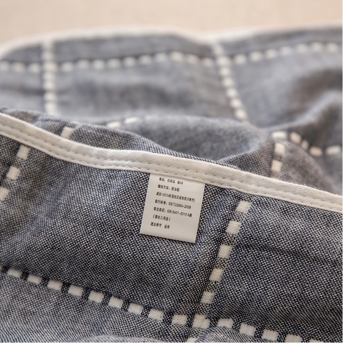 91家纺网 家纺一手货源 找家纺 2023全棉卡通六层纱布儿童枕套-朴尔 时尚虚线灰-纱布枕套