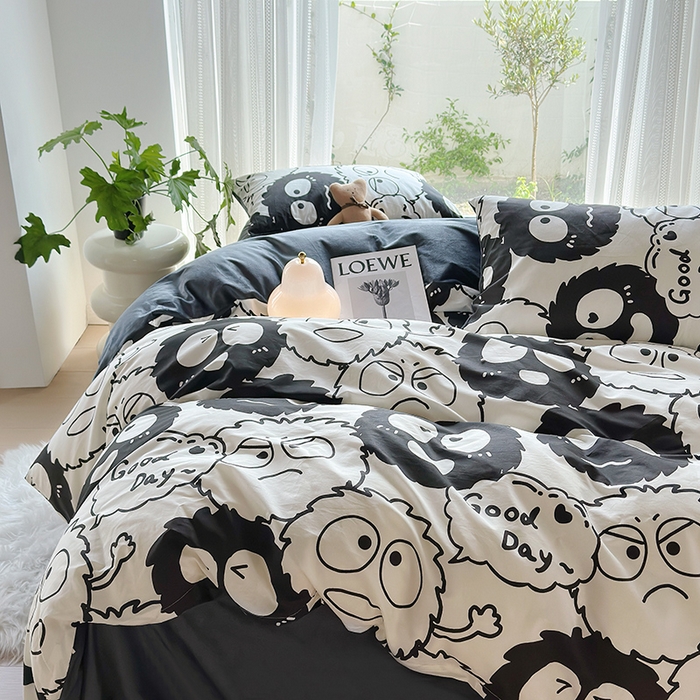 91家纺网 家纺一手货源 找家纺 怡家居 2023新款秋冬亲肤舒适棉加绒四件套 萌宠