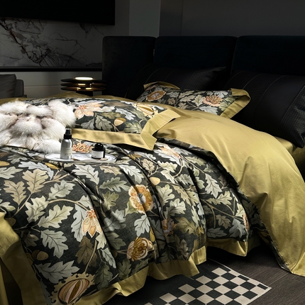 涞澳  2023新款100支全棉数码印花四件套 兰槿