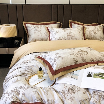 涞澳 2023新款全棉磨绒印花四件套 花季