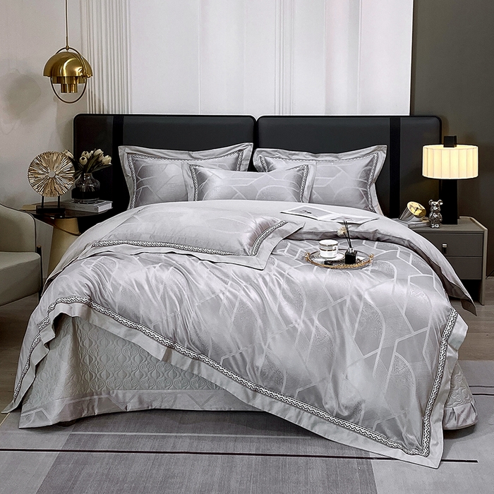 91家纺网 家纺一手货源 找家纺 小时代家纺 2023新款纯棉贡缎提花夹棉床盖四件套 艾斯尼