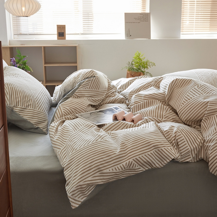 91家纺网 家纺一手货源 找家纺 怡家居 2023新款秋冬亲肤舒适棉加绒四件套 绅士