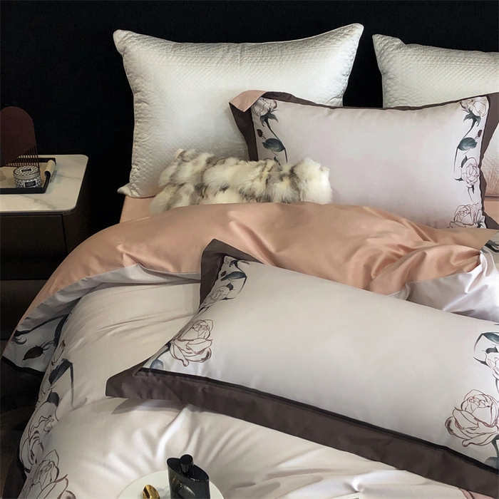 91家纺网 家纺一手货源 找家纺 涞澳  2023新款100支全棉数码印花四件套 花见