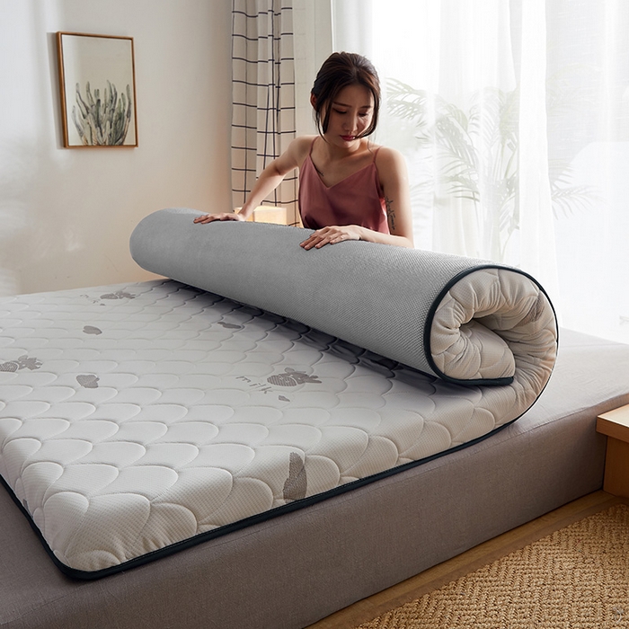 91家纺网 家纺一手货源 找家纺 锦丝钰床垫 2023乳胶记忆海绵床垫 单边小牛白色