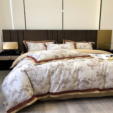 91家纺网 家纺一手货源 找家纺 （总）涞澳 2023新款全棉磨绒印花四件套