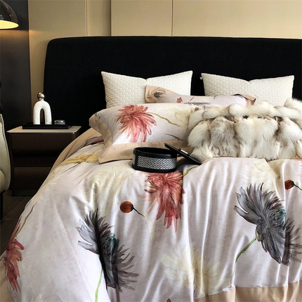 涞澳 2023新款全棉磨绒印花四件套 香茗