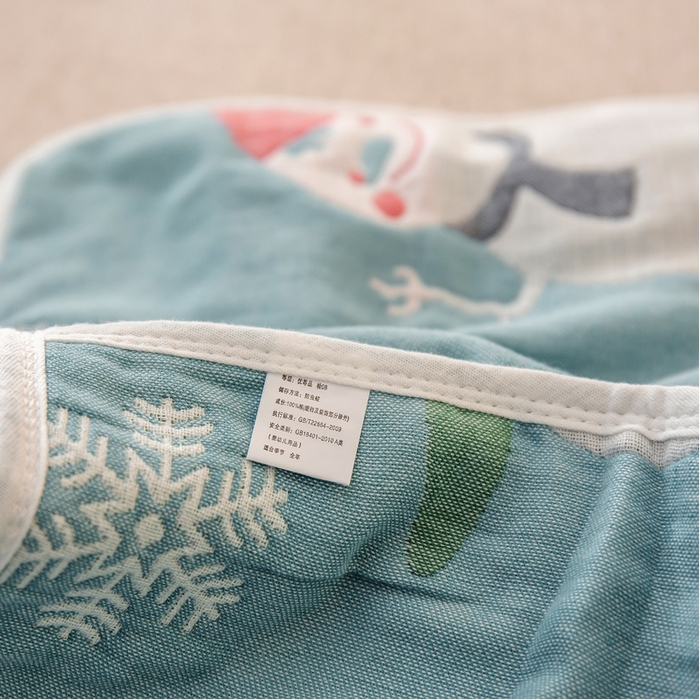 91家纺网 家纺一手货源 找家纺 2023全棉卡通六层纱布儿童枕套-朴尔 雪人兰-纱布枕套