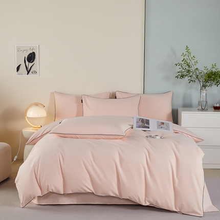 91家纺网 家纺一手货源 找家纺 （总）泽西2024新款A类3221全棉磨毛麻绳滚边纯棉被套床单四件套