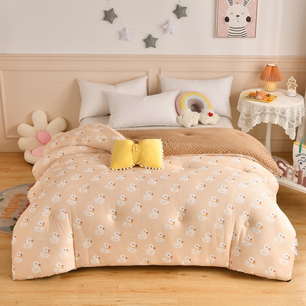 91家纺网 家纺一手货源 找家纺 （总）牛魔王家居 2023新款A类针织棉豆豆被子抗菌纤维被芯冬被