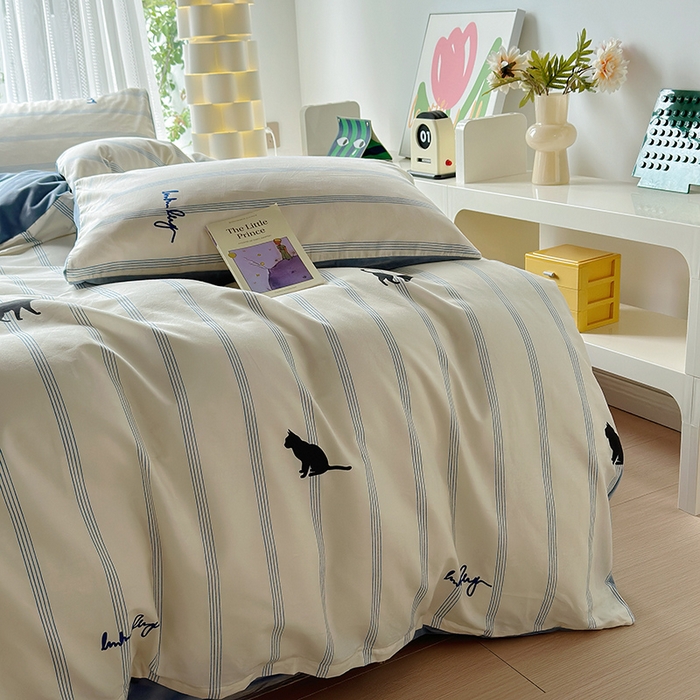 91家纺网 家纺一手货源 找家纺 怡家居 2023新款秋冬亲肤舒适棉加绒四件套 猫屋