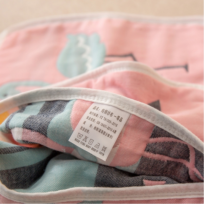 91家纺网 家纺一手货源 找家纺 2023全棉卡通六层纱布儿童枕套-朴尔 辛福鸟粉-纱布枕套