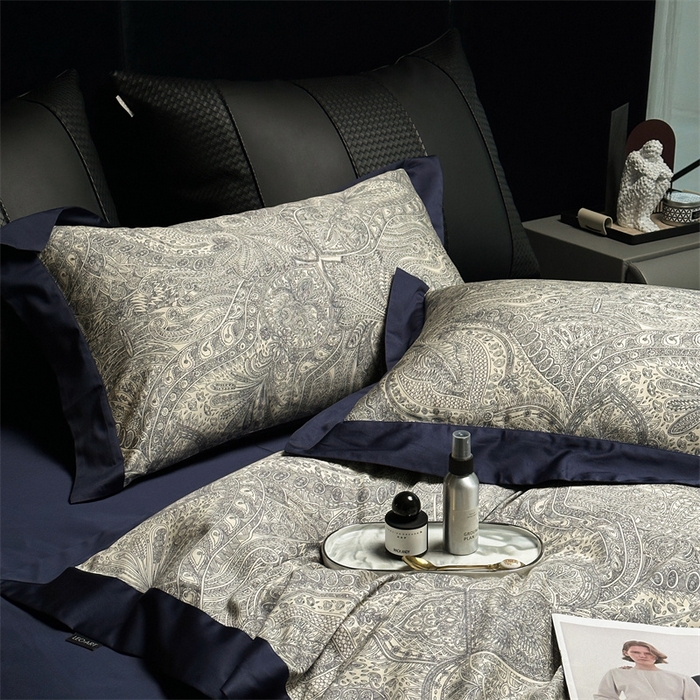 91家纺网 家纺一手货源 找家纺 涞澳  2023新款100支全棉数码印花四件套 凡羽