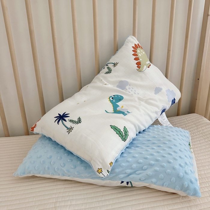 91家纺网 家纺一手货源 找家纺 BOSS 2024新款婴幼儿可拆卸-全棉26度有氧双层纱豆豆枕 恐龙世纪 全棉双层纱豆豆枕 30*50cm