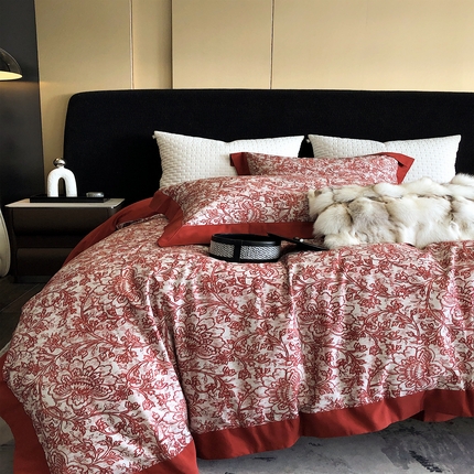 91家纺网 家纺一手货源 找家纺 （总）涞澳 2023新款全棉磨绒印花四件套