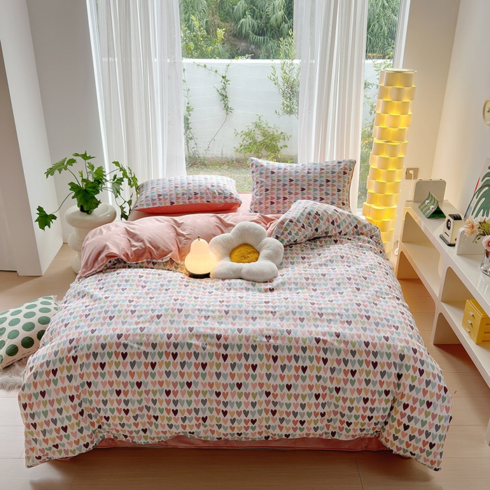 91家纺网 家纺一手货源 找家纺 怡家居 2023新款秋冬亲肤舒适棉加绒四件套 心动