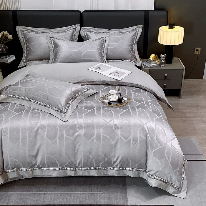 91家纺网 家纺一手货源 找家纺 小时代家纺 2023新款纯棉贡缎提花夹棉床盖四件套 艾斯尼