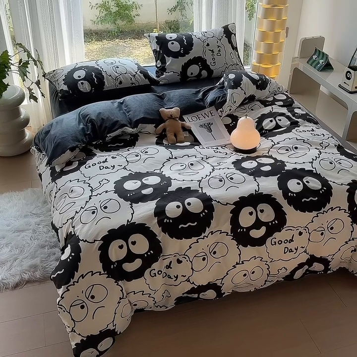 91家纺网 家纺一手货源 找家纺 怡家居 2023新款秋冬亲肤舒适棉加绒四件套 萌宠