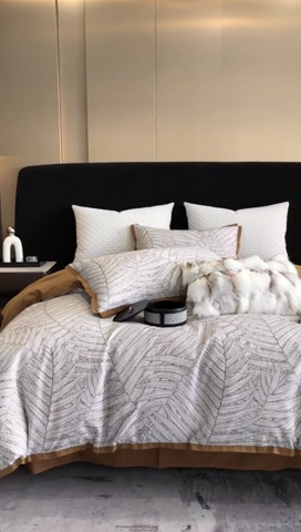 91家纺网 家纺一手货源 找家纺 涞澳 2023新款全棉磨绒印花四件套 塞拉