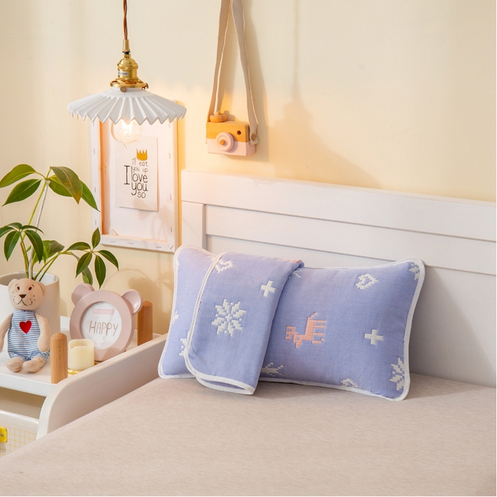 91家纺网 家纺一手货源 找家纺 2023全棉卡通六层纱布儿童枕套-朴尔 吉祥鹿-纱布枕套