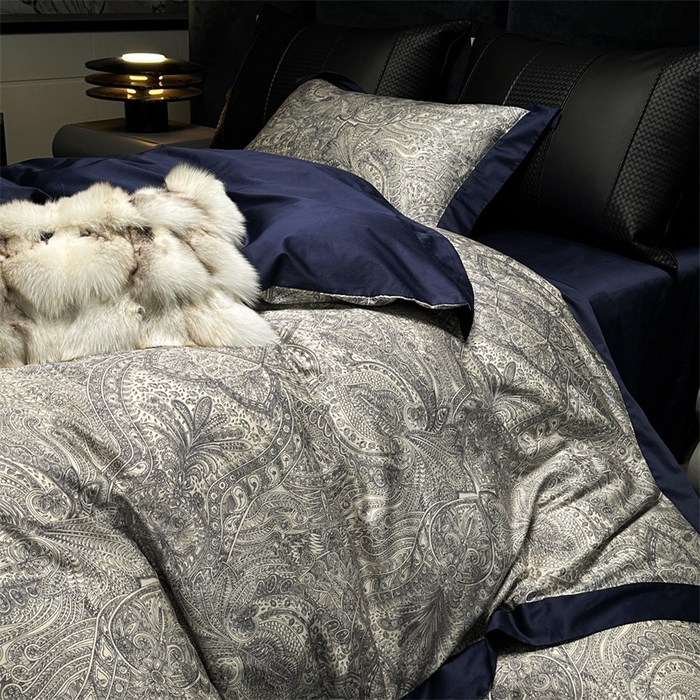 91家纺网 家纺一手货源 找家纺 涞澳  2023新款100支全棉数码印花四件套 凡羽