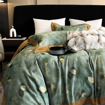 涞澳 2023新款全棉磨绒印花四件套 绿意