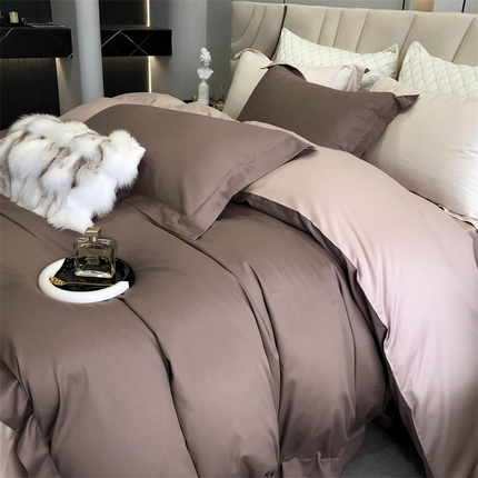 涞澳 2023新款天丝棉磨毛四件套-简 简-焦糖